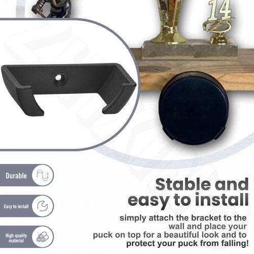 ZHIXING Hockey Puck Wall Mount Display (4 Pack) Hockey Puck Wall Rack Holder Brackets for Collectible Pucks & Game Winning Pucks, Wall-Mountable, Holder for all Hockey Pucks