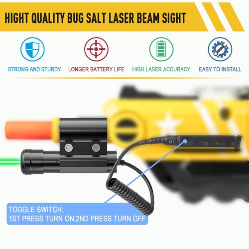 Tyseam BugSalt Laser Beam Sight Compatible for Fly Salt Gun 2.0 & 3.0 and 4.0, Tysaemr Salt Laser for Bug Airsoft Rifle, Laser Gun Sight for BB Pump's Accessories (Only Laser Sight)