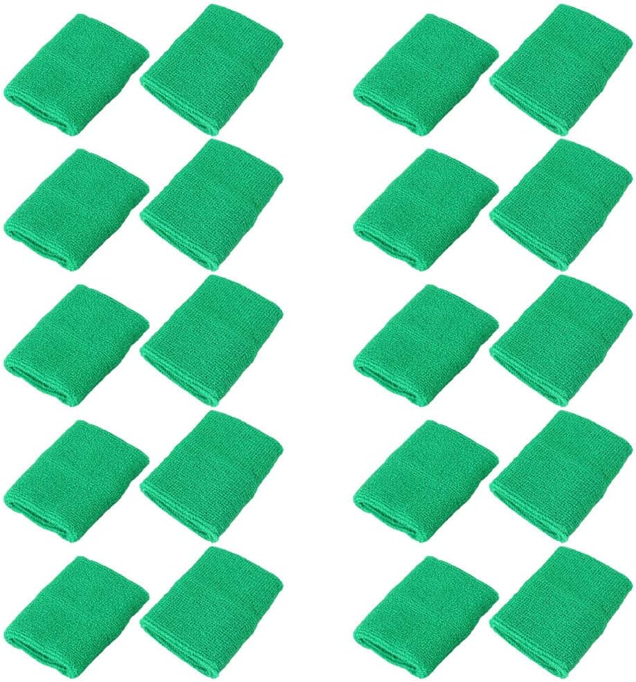 Mallofusa 10 Pack Colorful Sports Basketball Football Absorbent Wristband Party Outdoor Activity
