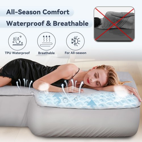 GOTIDY Full Sheets for Car Bed Air Mattress, Car Air Mattress Sheets for Car SUV Mattress Dirt Resistant, Ultra Soft TPU Waterproof (Grey)