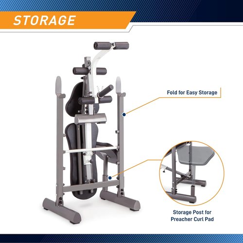Marcy MWB-20100 Folding Weight Bench with Incline – Compact & Easy Storage