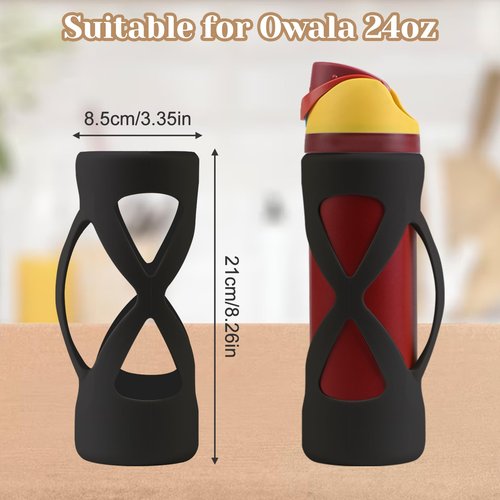 Wrap Protector Boot for Owala Water Bottle, Silicone Bottle Sleeve with Handle,Water Bottle Boot for Owala Accessories, Silicone Boot for Owala 24 Oz, Bottle Cover for Gym, Sport, Bike