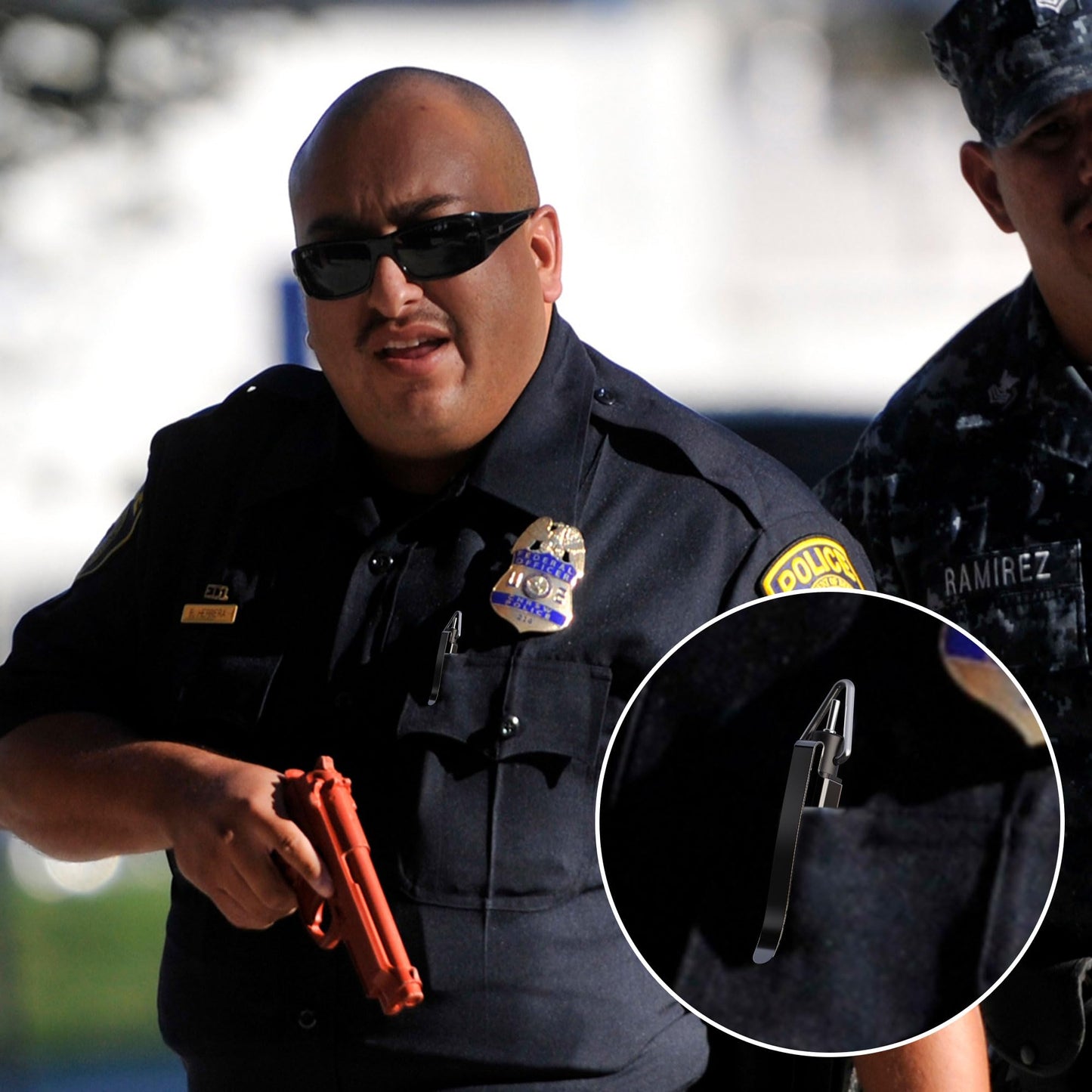 JEINAPA Black Strong Handcuff Key, Police Keys Clip for All Standard Series Hand Cuffs (2 Pack)