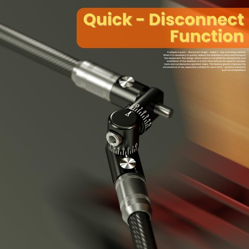 Bow Stabilizer Kit, Adjustable Bow Rod Stabilizer for Compound Bows, Quick Disconnect Single-Sided V-bar Mount, Aluminum Alloy Sidebar Mount Bow Mount