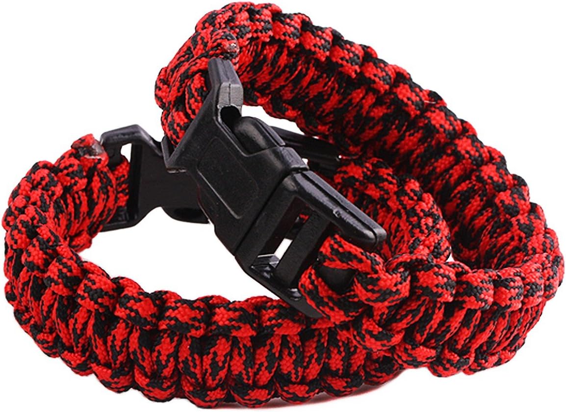 Survival Paracord Bracelet Outdoor Wraps Emergency 350 Parachute Bracelet 9inch Pack of 2