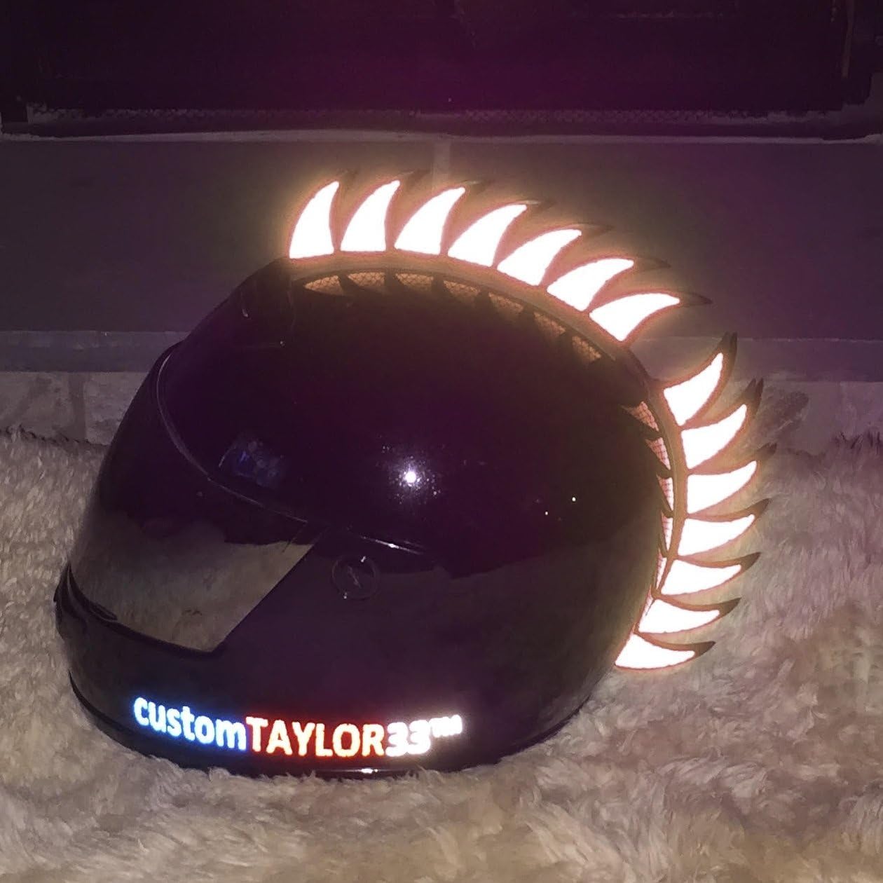customTAYLOR33 Engineering Grade Reflective Warhawk/Mohawk Decals (Rubber Warhawk & Helmet not Included) Many Colors (Black)