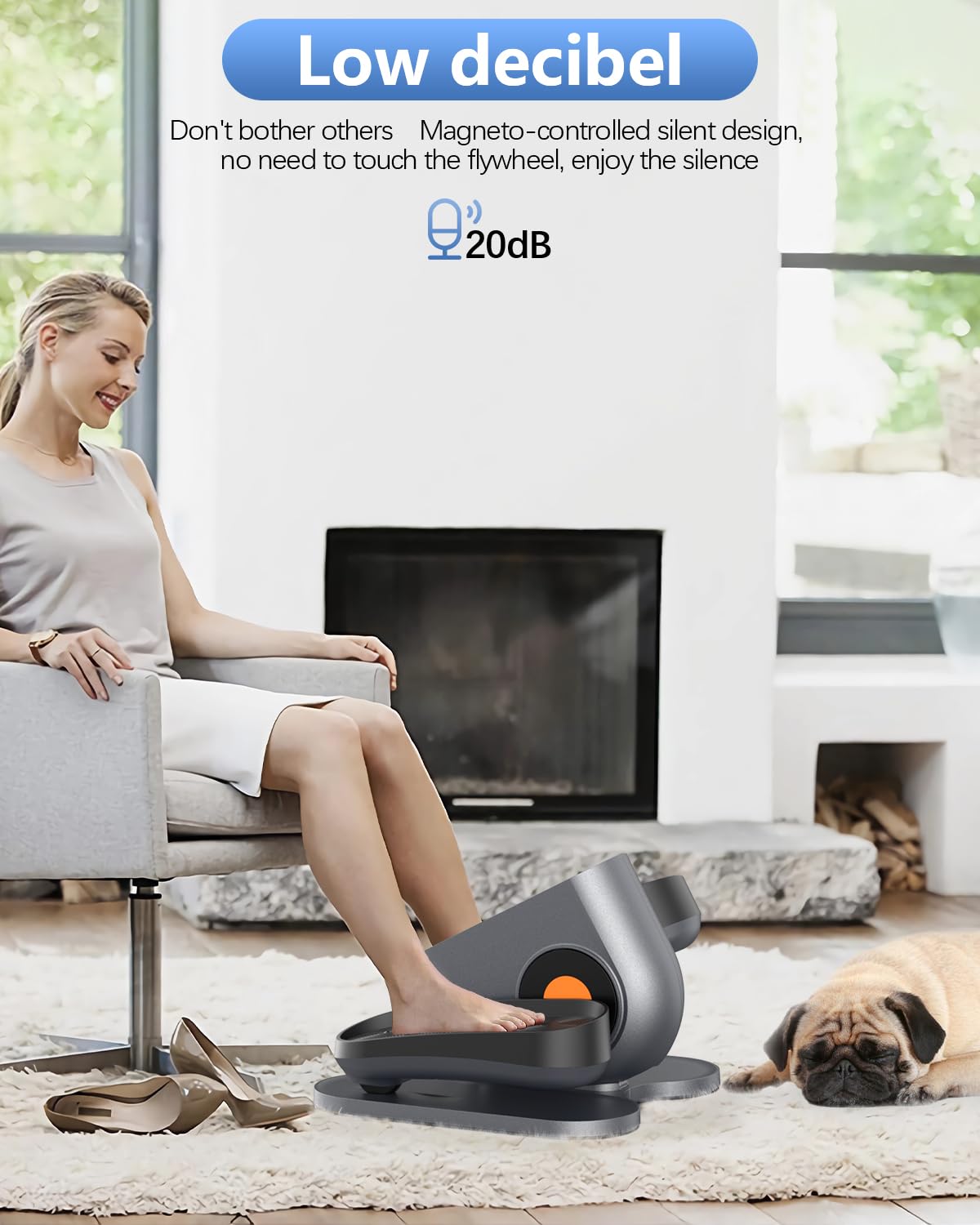 HJDFGSS Under Desk Elliptical Machine, Electric Ellipse Leg Machines as Seen on Tv for Seniors with 10 Adjustable, Leg Machines,Quiet & Portable Seated Pedal Exerciser