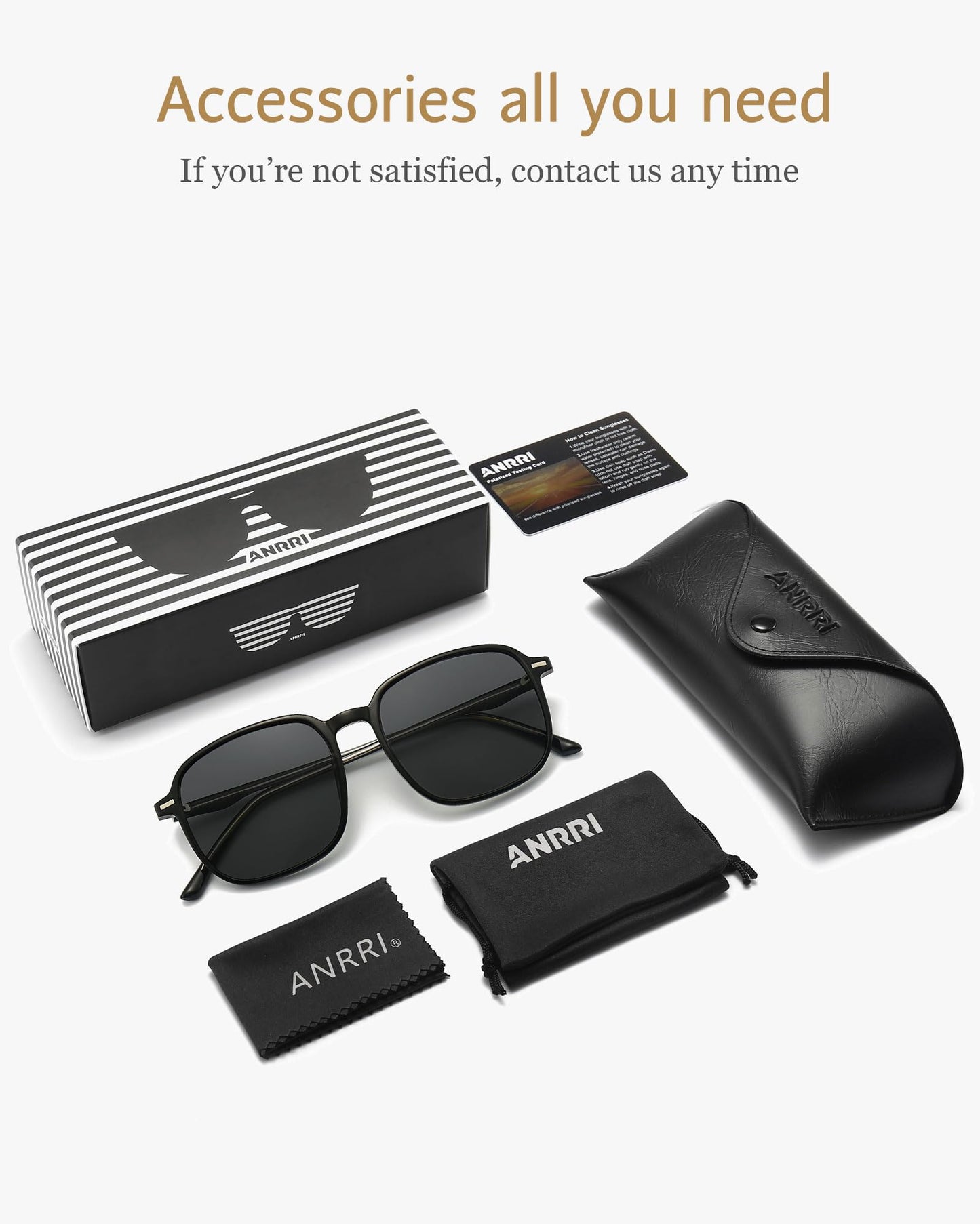 ANRRI Retro Square Sunglasses for Women Lightweight Fashion Shades for Men 100% UV Protection