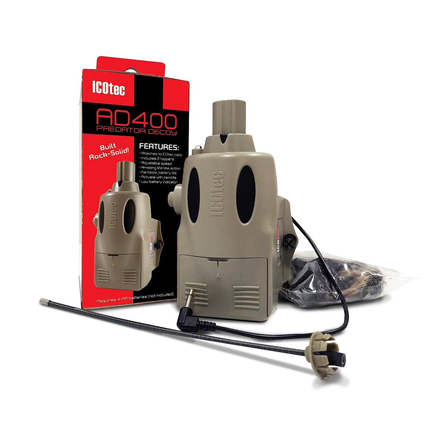 Icotec Nomad+ Programmable Predator Call/Decoy Combo with Bluetooth - 165 Professional Sounds Included - Plays 2 Sounds simultaneously - Holds up to 2,000 Sounds - Pristine Sound Quality