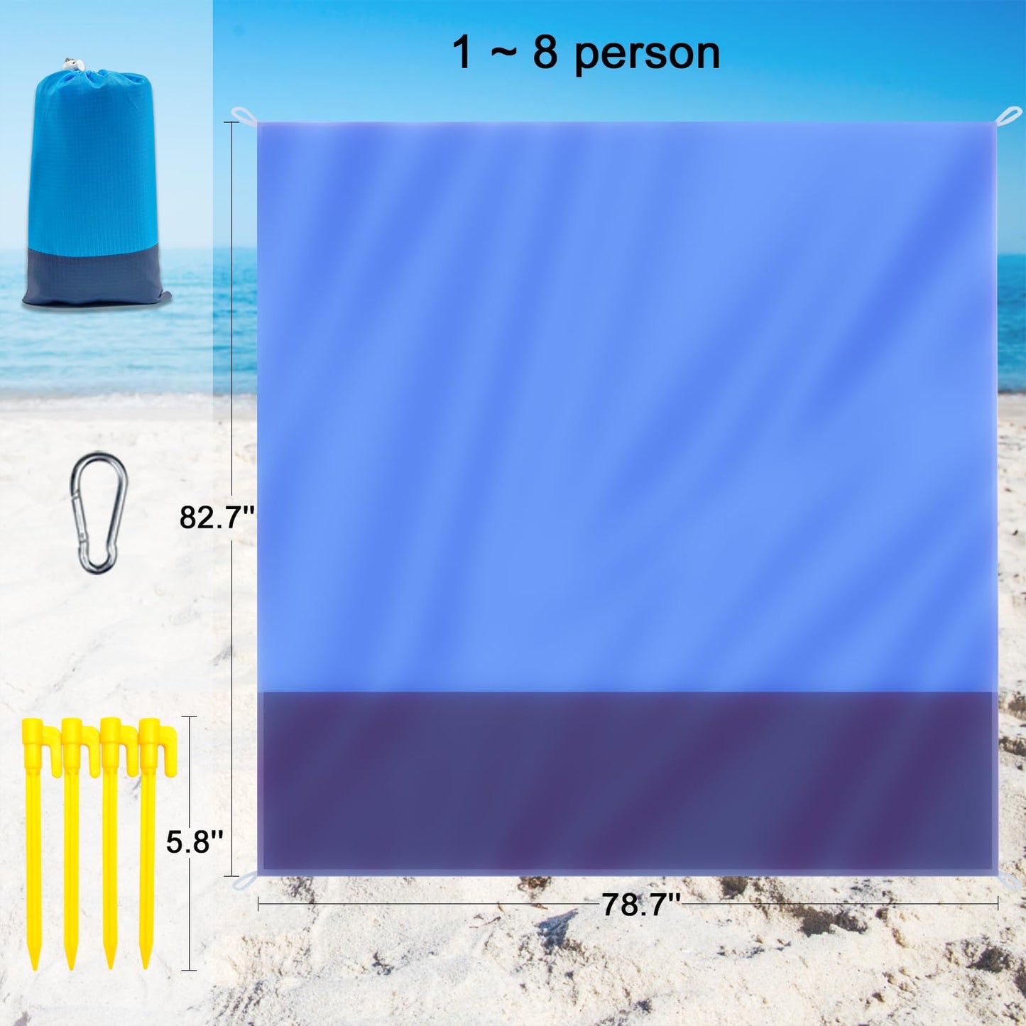 ainifv Beach Lover Gifts for Women, 4 in 1 Gifts for Beach Lovers, Beach Themed Gifts, Ocean Lover Gifts, Kit for Men Friends Including 78.7" x 82.7" Beach Blanket