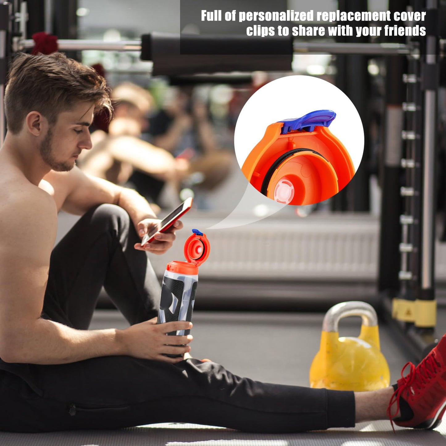 4pcs Replacement Lid Clips for Gatorade GX, Plastic Bottle Clamps Reliable Bottle Mouth Fastener Bottle Clasps Buckle Compatible with Gatorade 30oz GX Bottle(Red, Orange, Blue, Yellow)