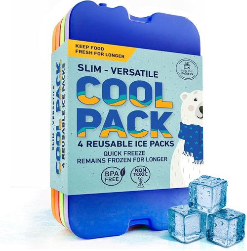 Ice Packs for Lunch Bags - Original Cool Pack | Slim & Long-Lasting Reusable Ice Pack for Lunch Box, Lunch Bag and Cooler | Freezer Packs for Coolers (Set of 8)