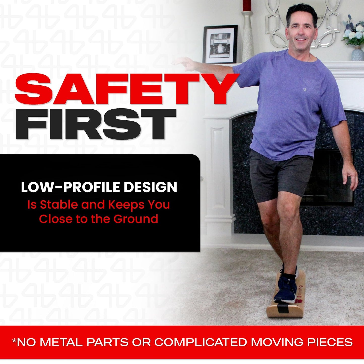 4Balancing Balance Trainer for Adults - Slackboard Standing Desk Balance Board and Home Workout Equipment, Balancing Trainer for Yoga, Strength, Coordination, Concentration - Flowers with Stems