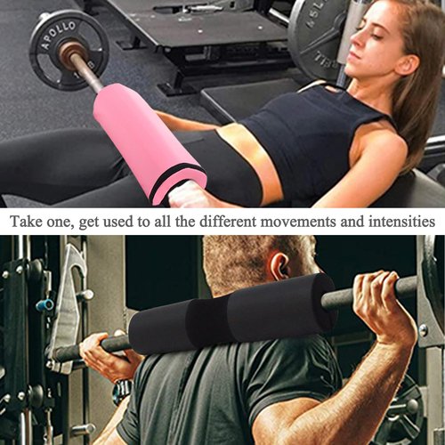 VirgoCCY Barbell Squat Pad - Updated 2in1 Foam Protective Pad - Neck Shoulder protective pads & Thickened Hip Thrustsh pads - Great for Squats, Lunges, Hip Thrust - Fit Standard Olympic Bar