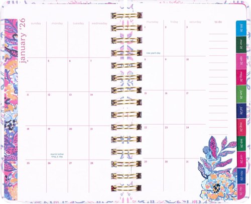 Lilly Pulitzer Medium Planner August 2025 - December 2026, Weekly Agenda & Monthly Calendar, Stickers, Pockets, Spiral Binding, 5" x 8.25" (Palm Beach Playground)