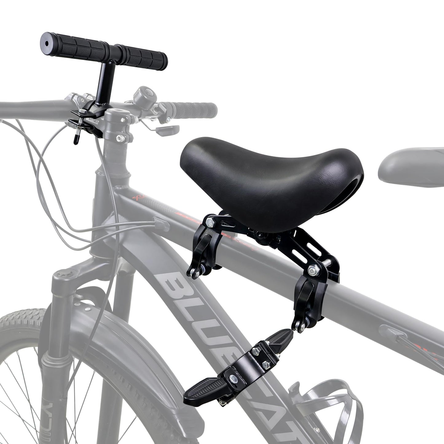 Alaxciax Front Mounted Bicycle Seats for Children, Kid Bike Seat Mountain with Handlebars Foot Pedals for Children 2~5 Years (Black) (Black)