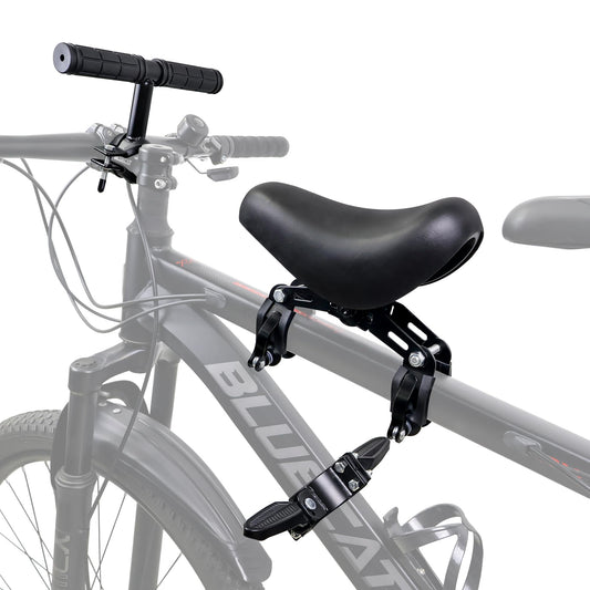 Alaxciax Front Mounted Bicycle Seats for Children, Kid Bike Seat Mountain with Handlebars Foot Pedals for Children 2~5 Years (Black) (Black)
