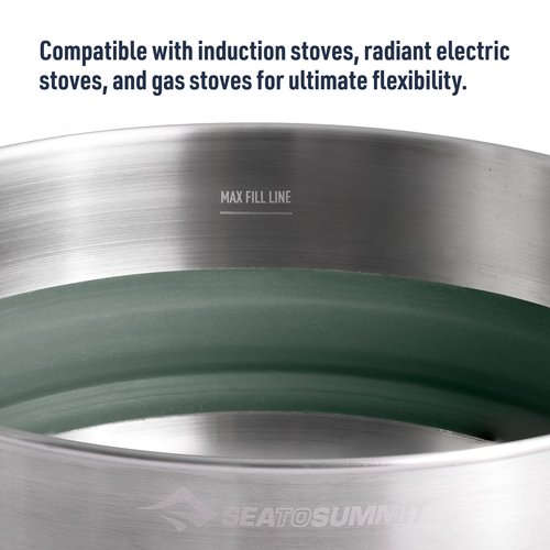 Sea to Summit Detour Stainless Steel Collapsible Pot, 5 Liters