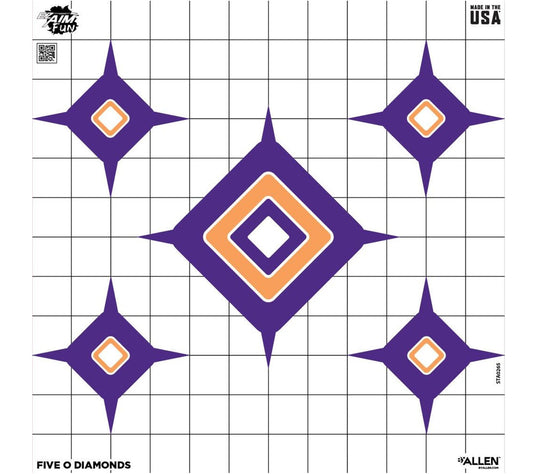 Allen Company EZ Aim Fun Dialing in More Fun Paper Shooting Targets, 12”W x 12”H, 9-Targets