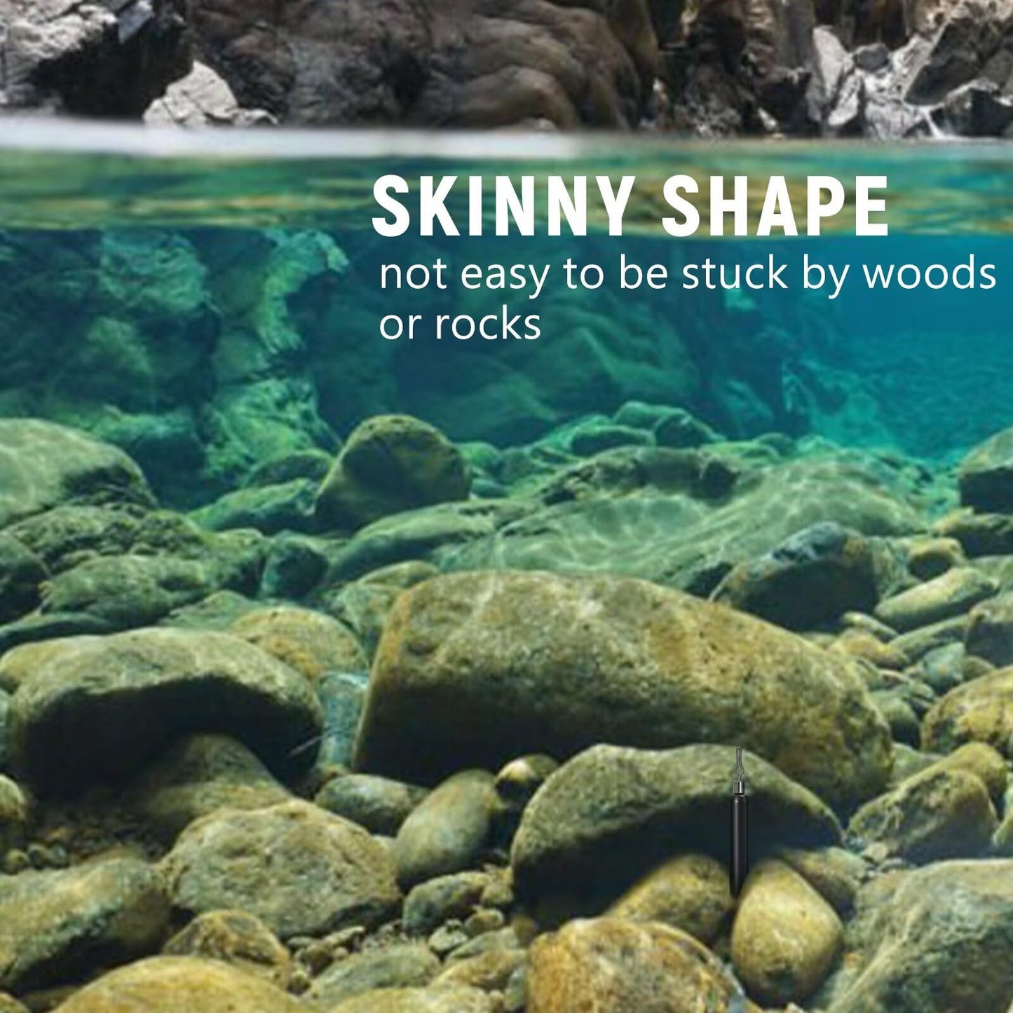 Fishfun 12Pcs Tungsten Drop Shot Weights Sinkers for Bass Fishing, Tungsten Dropshot Fishing Weights, Black Clip On Skinny, 1/4 oz