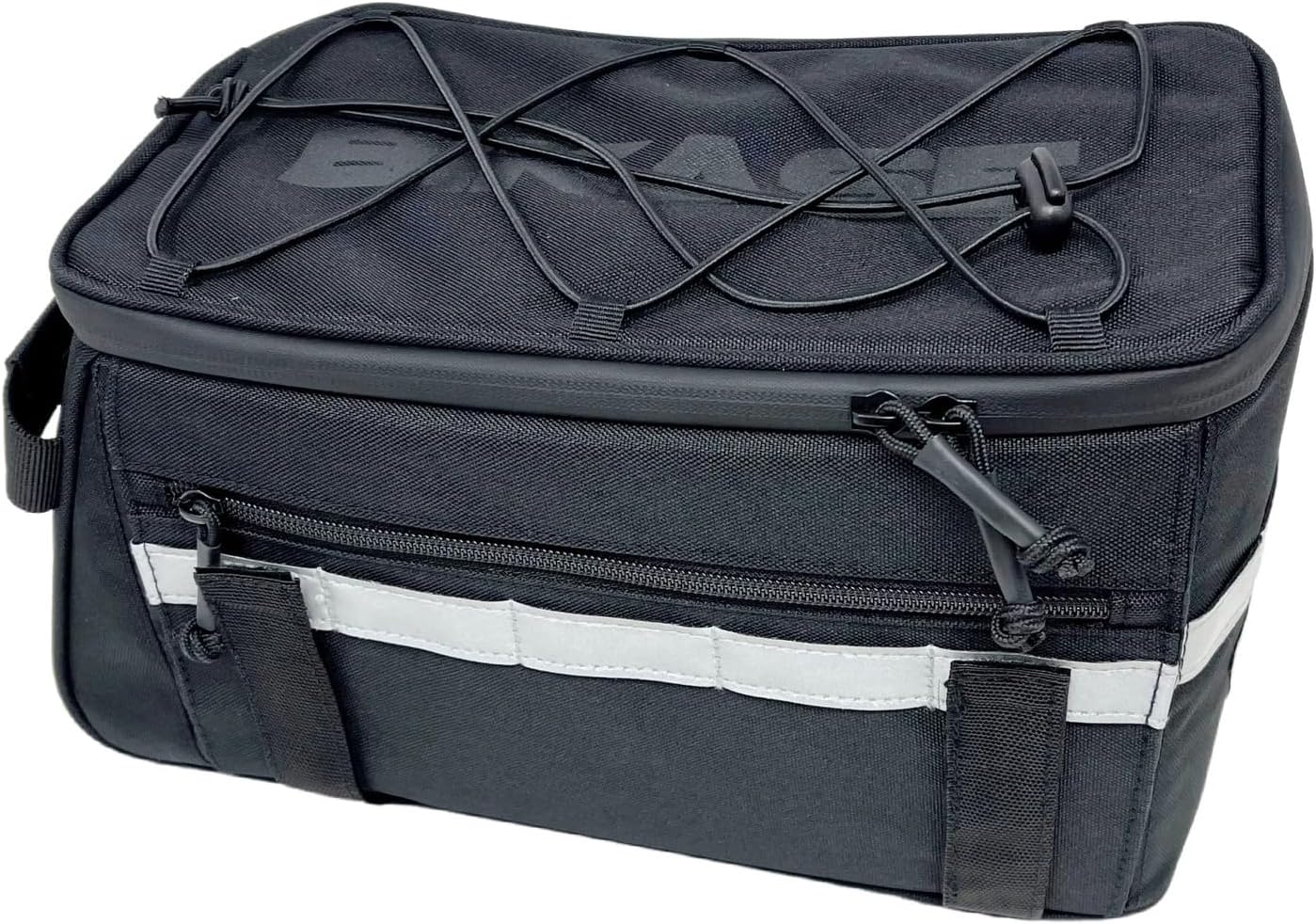 BiKase Big Momma Bike Trunk Bag - Universal Fit Medium Rear Rack Bag with Side Pockets, Top Bungee, Mesh Pocket, Key Holder & Reflective Accents - Spacious Bicycle Rack Bag for Ebikes & Bicycles