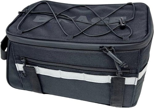 BiKase Big Momma Bike Trunk Bag - Universal Medium Rear Rack Bag with Side Pockets & Reflective Accents for Ebikes