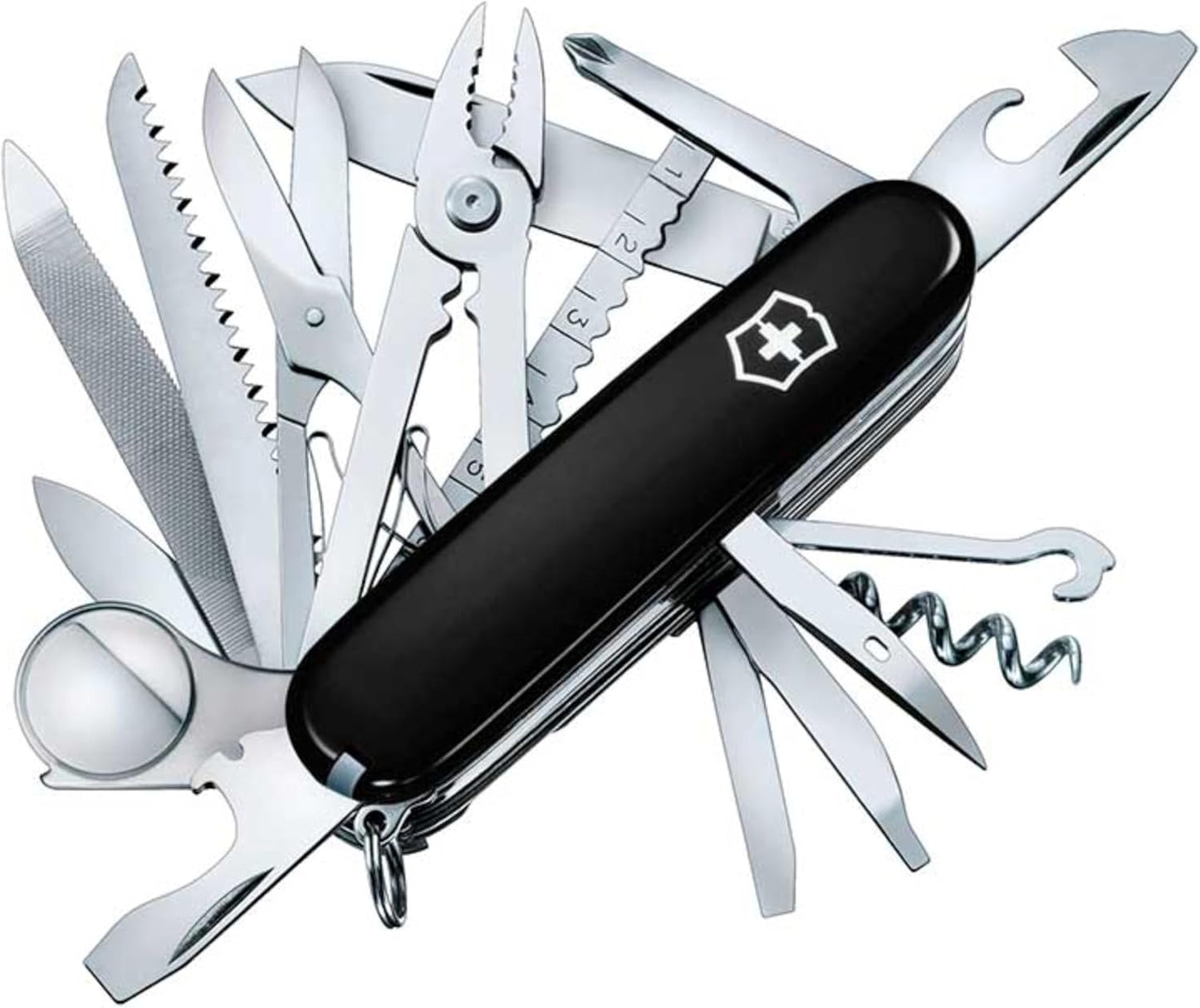 Victorinox Swiss Champ Swiss Army Knife, 33 Functions, Swiss Made Pocket Knife with Large Blade, Screwdriver, Chisel and Combination Pliers - Red