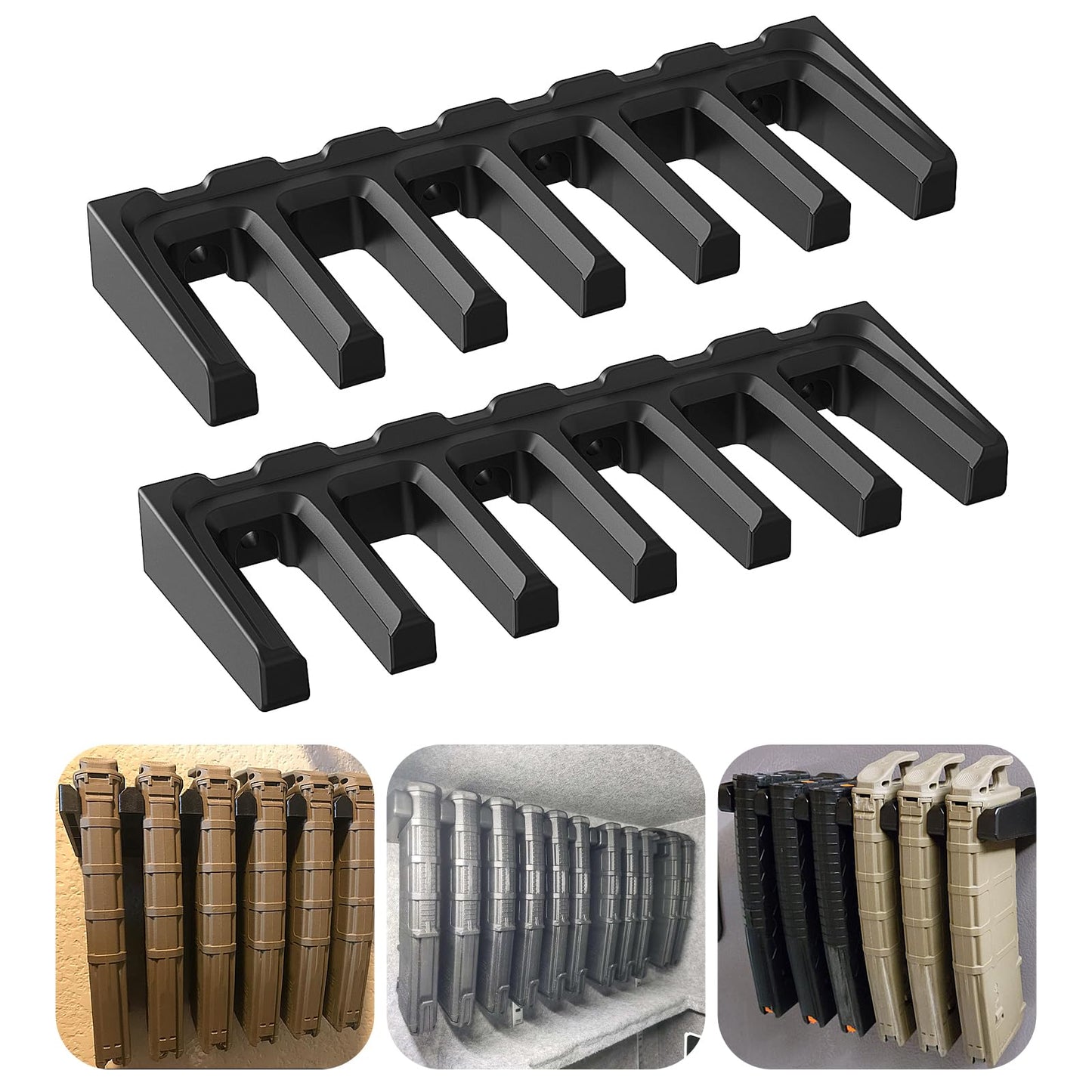 Aoanoko PMAG Rack Wall Mount,Mag Holder|AR Magazine Hodler|Wall Mount Display Mag Storage,Home Magazine Storage Rack,Mag Rack for Gun Safe,Locker,Cabinet,Shelf