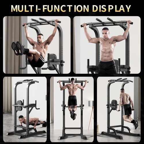 DONIUZ Power Tower Pull Up Bar and Dip Station, Multi-Function Home Gym, Strength Training Fitness Equipment, Height Adjustable(DZ-580A)