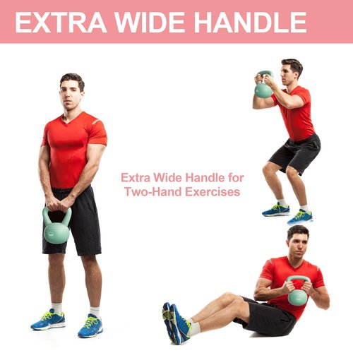 RUNWE Soft Kettlebell - Iron Sand Filled Shock-Proof Hand Weights, Strength Training Kettlebells 20lb Optional for Women Men or Children of Different Levels