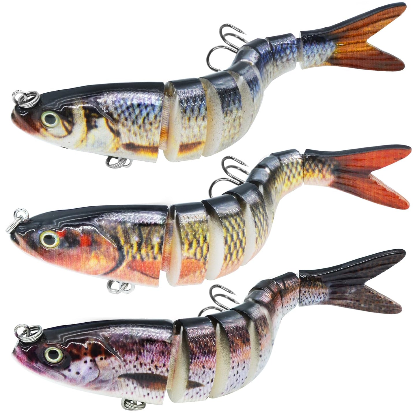 Fishing Lures for Bass, Topwater Fishing Lures, Multi Jointed Swimbaits, Lifelike Slow Sinking Swimming Bass Lures for Freshwater and Seawater Fishing Accessories
