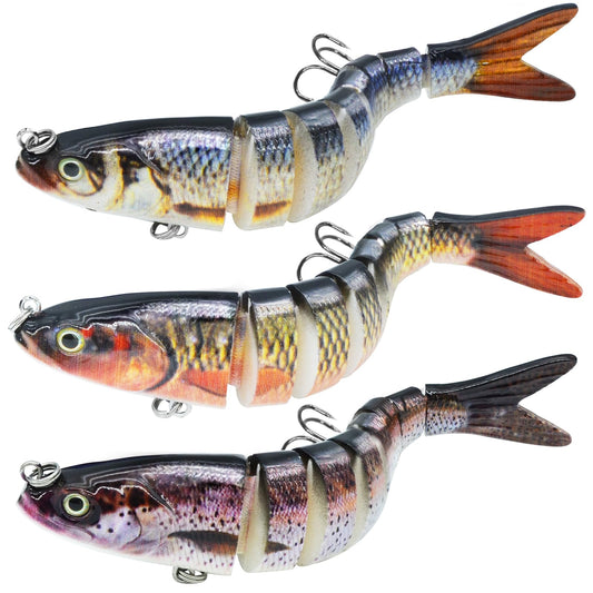 Fishing Lures for Bass, Topwater Fishing Lures, Multi Jointed Swimbaits, Lifelike Slow Sinking Swimming Bass Lures for Freshwater and Seawater Fishing Accessories