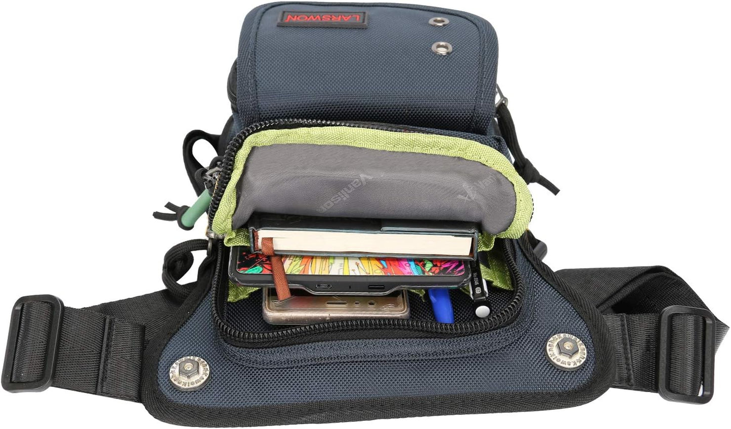 Thigh Pack, Larswon Leg Bag Thigh Pouch Bag Tactical Waist Bag Motorcycle Bag Waterproof