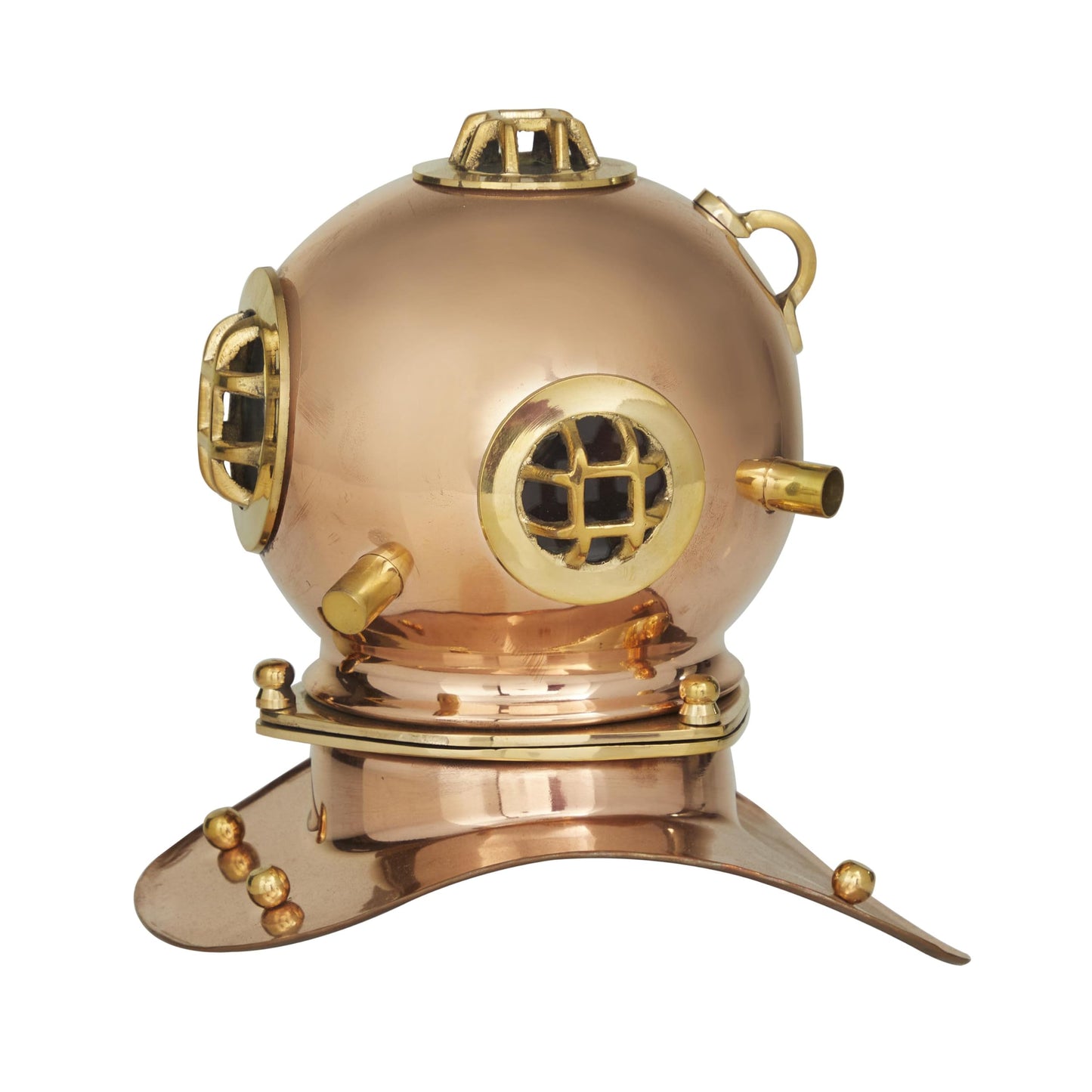 Deco 79 Metal Diver Helmet, 8" x 7" x 8", Brass
