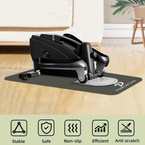 Non-Slip Leg Exerciser Machine Mat: Workout Mat for Under Desk Elliptical Pedal Ellipse Exercise