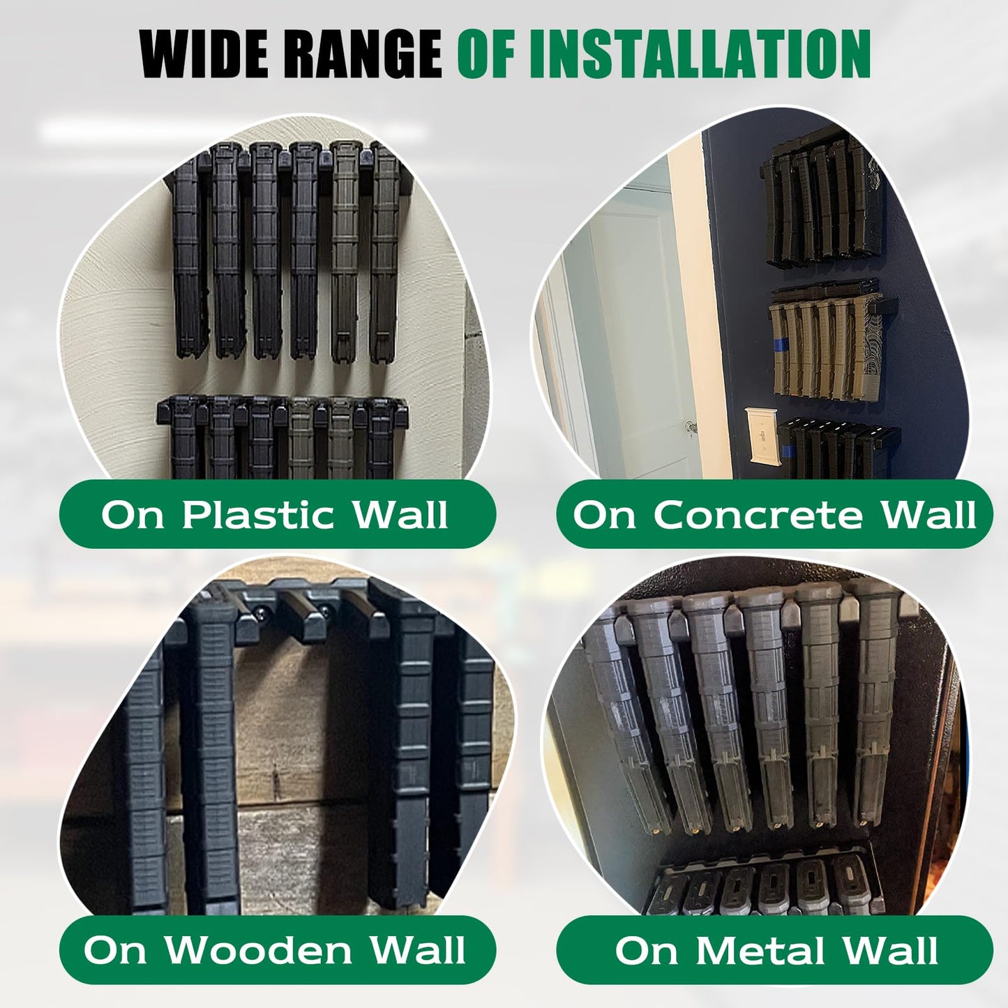 Aoanoko PMAG Rack Wall Mount,Mag Holder|AR Magazine Hodler|Wall Mount Display Mag Storage,Home Magazine Storage Rack,Mag Rack for Gun Safe,Locker,Cabinet,Shelf