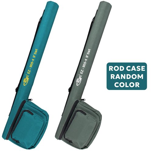 SF Fly Fishing Rod Combo Starter Kit - 4 Piece 4WT 8FT Emerald Green 24T Carbon Fiber Trout Rod with Reel, Case, Fly Box, Tapered Leader, Knot Tying Tools