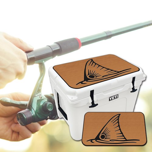 USATuff SeaDek EVA Mat Cooler Pad fits YETI 45 Tundra | Peel & Stick Application | Non Slip Comfort Accessories - Top Fin Redfish Tail (Mocha-Black)