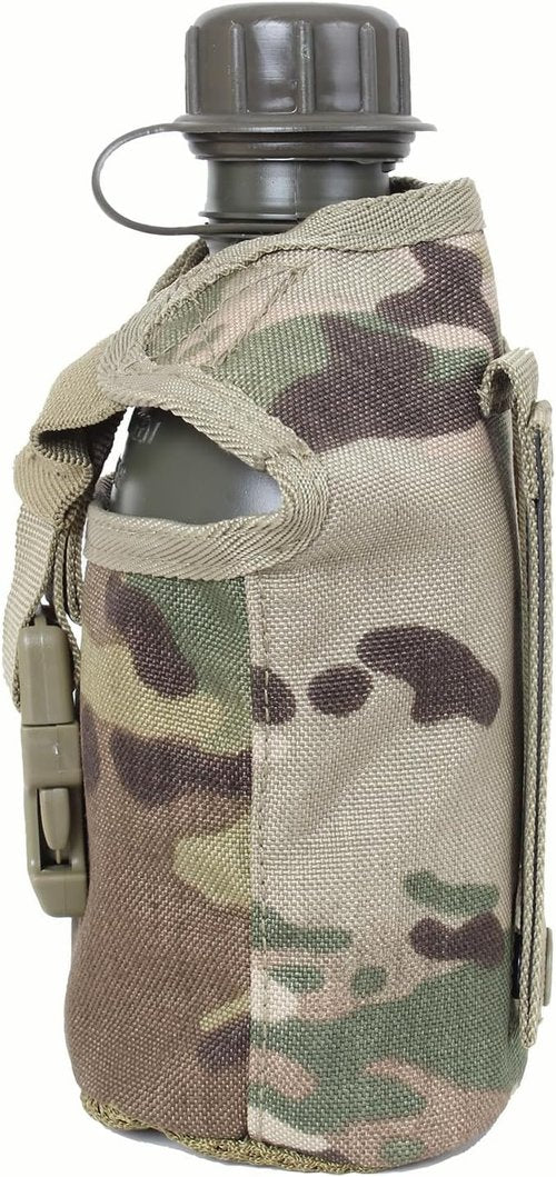 1 Quart MOLLE Canteen Pouch - Essential Hydration Accessory for Camping & Outdoor, MultiCam