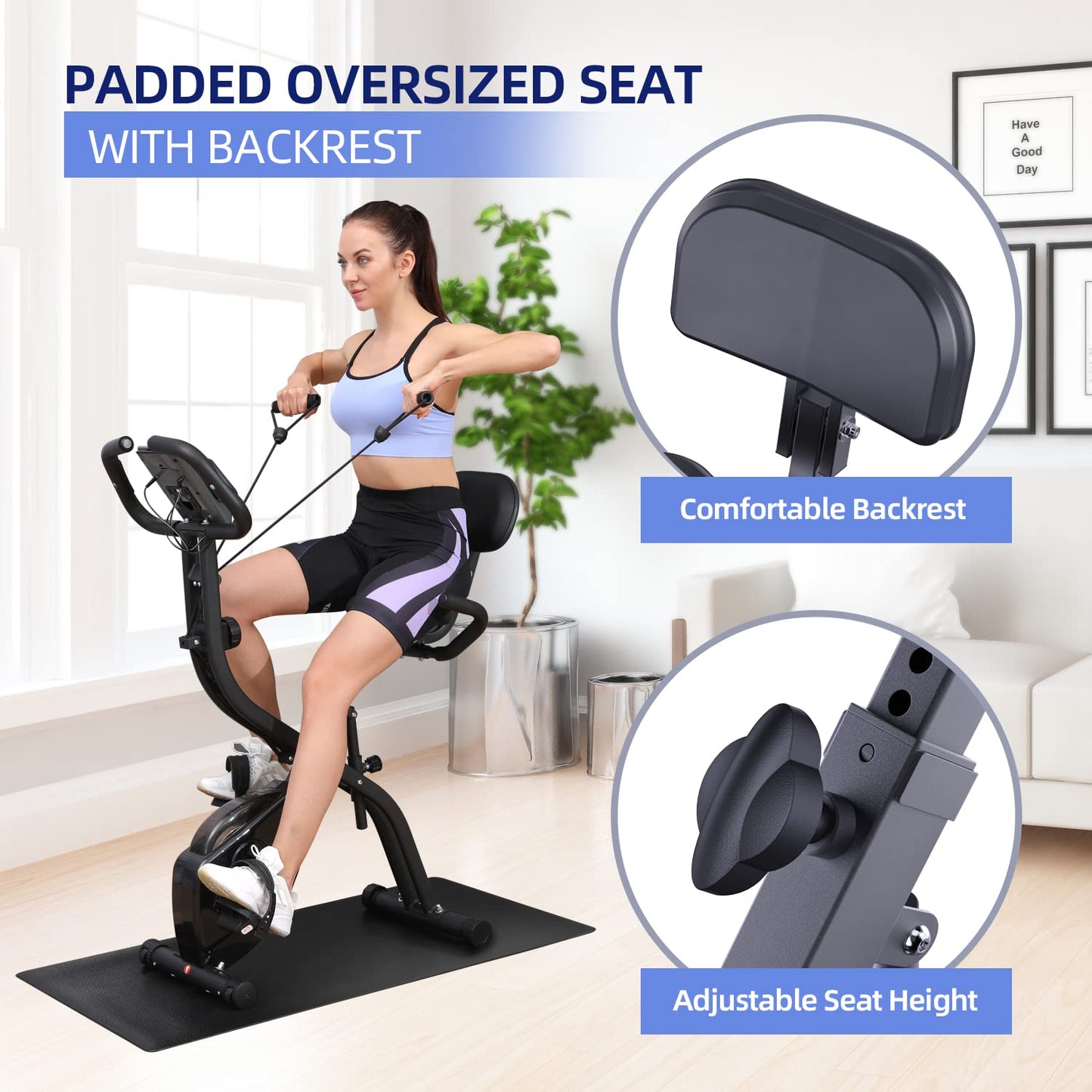 Exercise Bike with Dumbbells Set