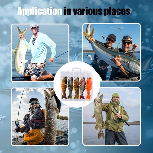 Bionic Swimming Lure, Fishing Lures for Freshwater & Saltwater -Swimbait Fishing Lures for Bass/Trout Glide Bait Fish, 3D Bionic Swimming Bait Swims Like a Real Injured Fish