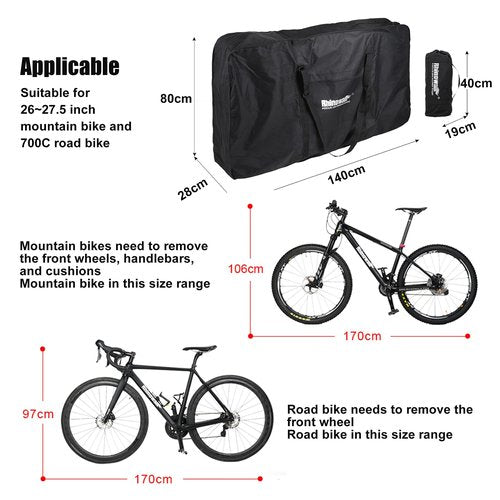 LIDARPHE Folding Bike Carry Bag for 26-29 inch Folding MTB Road Bikes, Transport Case