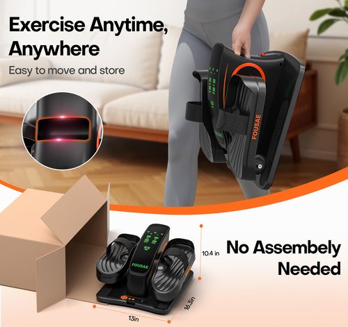 Under Desk Elliptical, Upgraded 6 Adjustable Resistance &15 Speeds Leg Exerciser While Sitting for Seniors with Forward & Reverse Direction, Ellipse Leg Exerciser with Touch Screen and Remote Control