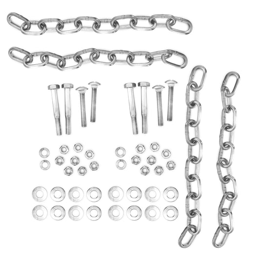 KRATE Tactical 13" Chain Kit (2-Pack) - AR500 Steel Shooting Target Mounting Hardware - 1/4" Grade 30 Proof Steel Chains for AR500 Metal Target Hanger Mount for Precision Shooting