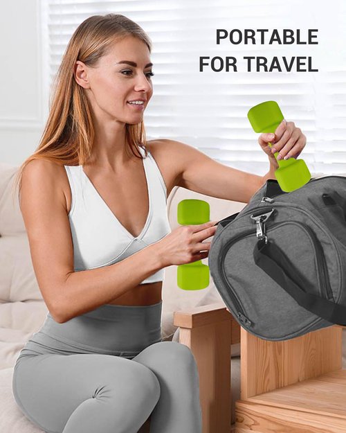 Dumbbell Hand Weight Set of 2 Exercise Fitness Neoprene Dumbbells Sets Options for Home Gym Equipment Non-Slip Hex Hand Weights Set Free Weights for Women Men - Green 10LB