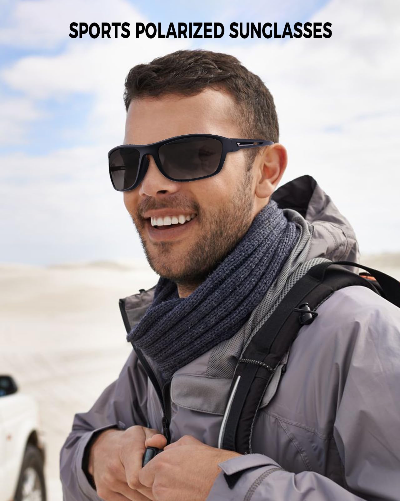 FIMOSON Polarized Sports Sunglasses for Men Women UV400 Protection Glasses Wrap Around Goggles for Driving Fishing Golfing