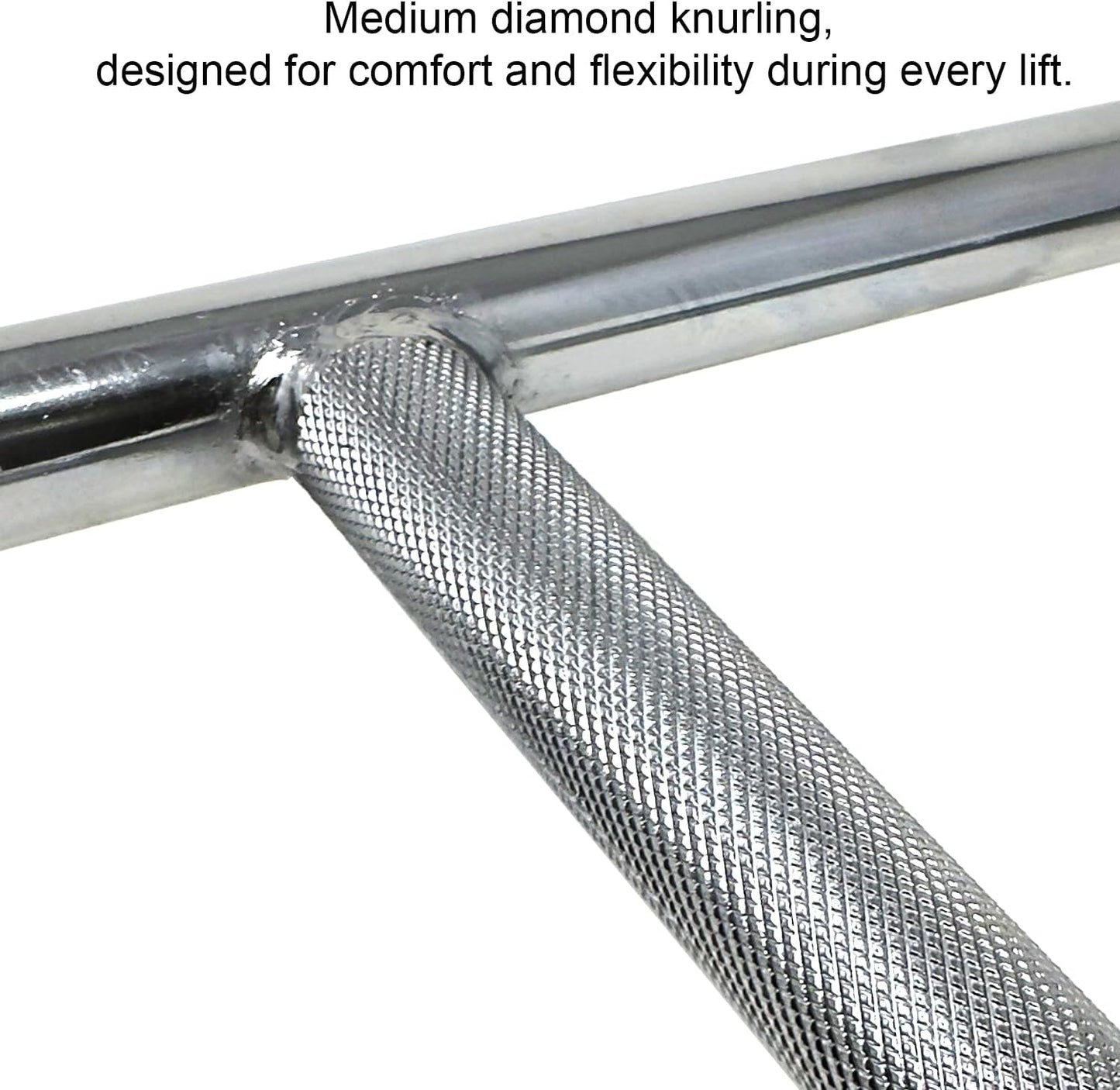 FITNESS MANIAC 34" Barbell Solid Olympic Chrome Tricep Hammer Curl Fitness Gym Weight Bar Home Gym Weightlifting Exercise Training Bars Powerlifting 34 Inches