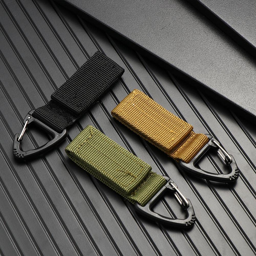 gofidin 3pcs Hanging Key Hook Clip Duty Belt Keeper with Tactical Holder Hooks Clamp Buckle Nylon Belt Clip Outdoor Buckle Strap Hunting Accessories Equipment