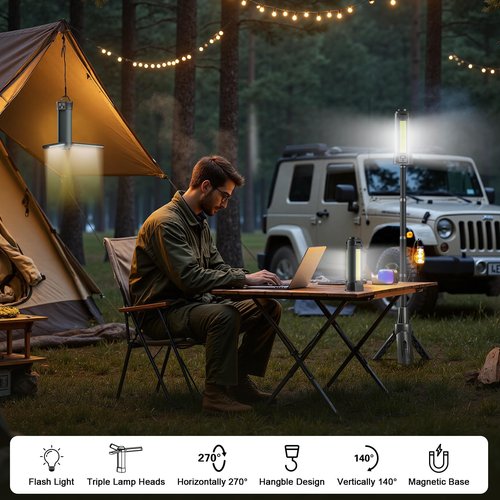 lifancy Camping Lantern Rechargeable-High Brightness LED Lantern Camping Essentials Lights-Portable Camp Lamp and Flashlight - Collapsible and scalable Camp Lights for Hiking,Camp,Emergency Lighting