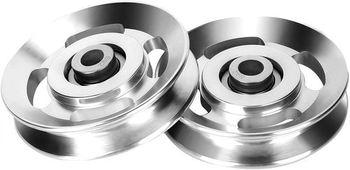 awliye 2 Pcs Aluminum Pulley Wheel, Fitness Cable Pulley Wheel 88mm /3.5 inch Universal Aluminium Alloy Bearing Pulley Wheel Pulley Replacement Wheel for Cable Machine Home Gym Attachments Part